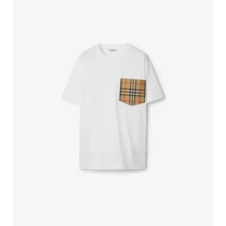 Tricou din bumbac cu buzunar în carouri