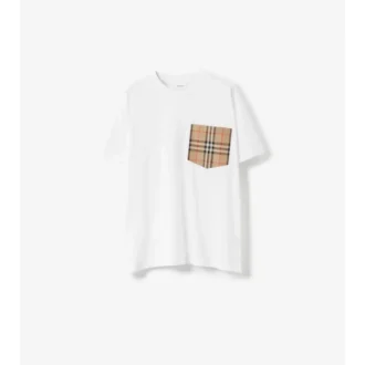 Tricou din bumbac cu buzunar în carouri