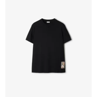 Tricou din bumbac cu etichetă în carouri