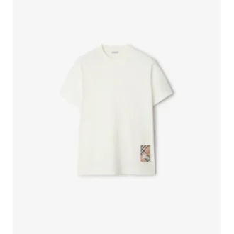 Tricou din bumbac cu etichetă în carouri