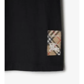 Tricou din bumbac cu etichetă în carouri