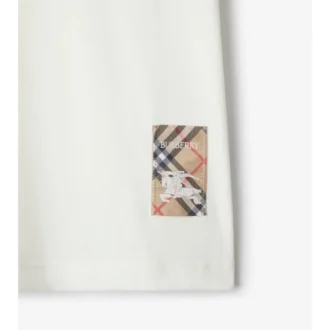 Tricou din bumbac cu etichetă în carouri