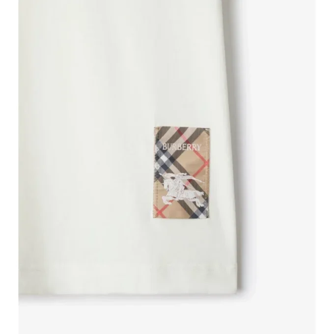 Tricou din bumbac cu etichetă în carouri