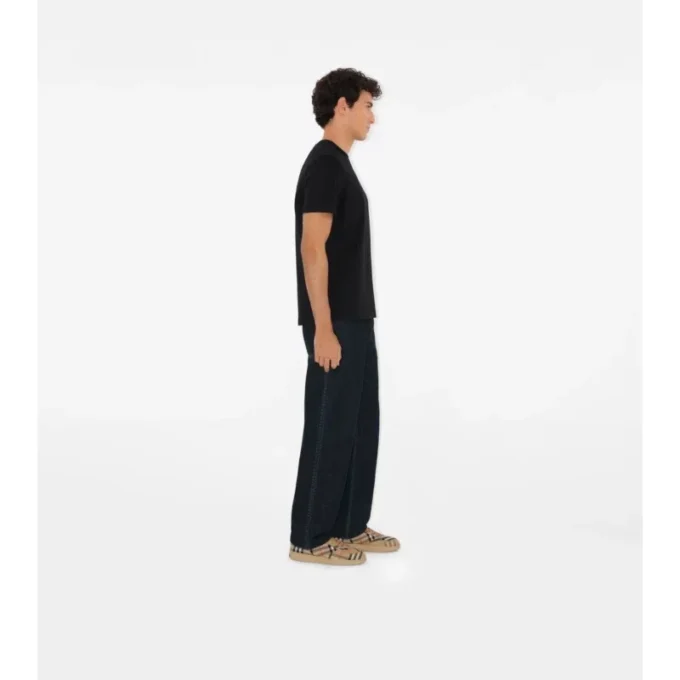 Tricou din bumbac cu etichetă în carouri
