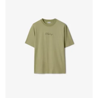 Tricou din bumbac cu logo cursiv în carouri