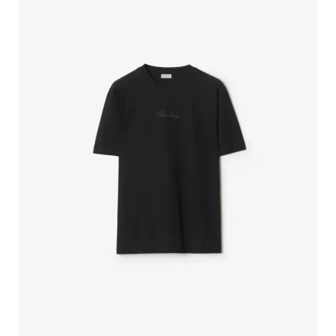 Tricou din bumbac cu logo cursiv în carouri Tricou din bumbac cu logo cursiv în carouri