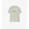 Tricou din bumbac cu logo cursiv în carouri Tricou din bumbac cu logo cursiv în carouri