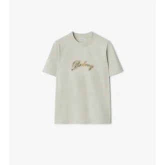 Tricou din bumbac cu logo cursiv în carouri