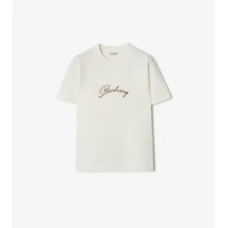 Tricou din bumbac cu logo cursiv în carouri