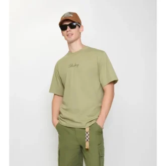 Tricou din bumbac cu logo cursiv în carouri