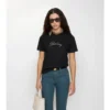 Tricou din bumbac cu logo cursiv în carouri Tricou din bumbac cu logo cursiv în carouri