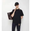 Tricou din bumbac cu logo cursiv în carouri Tricou din bumbac cu logo cursiv în carouri