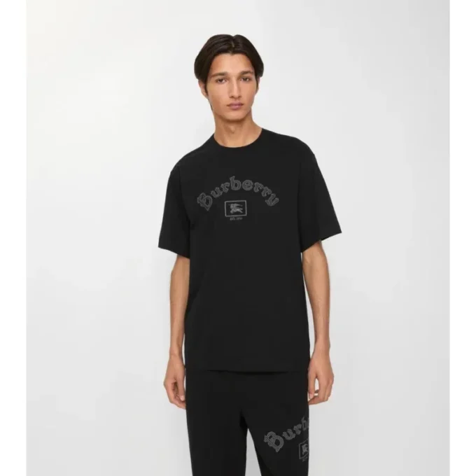 Tricou din bumbac cu logo gotic