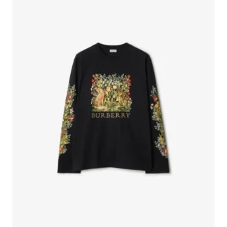 Tricou din bumbac cu mâneci lungi, cu imprimeu pădure