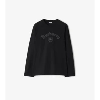 Tricou din bumbac cu mâneci lungi și logo gotic
