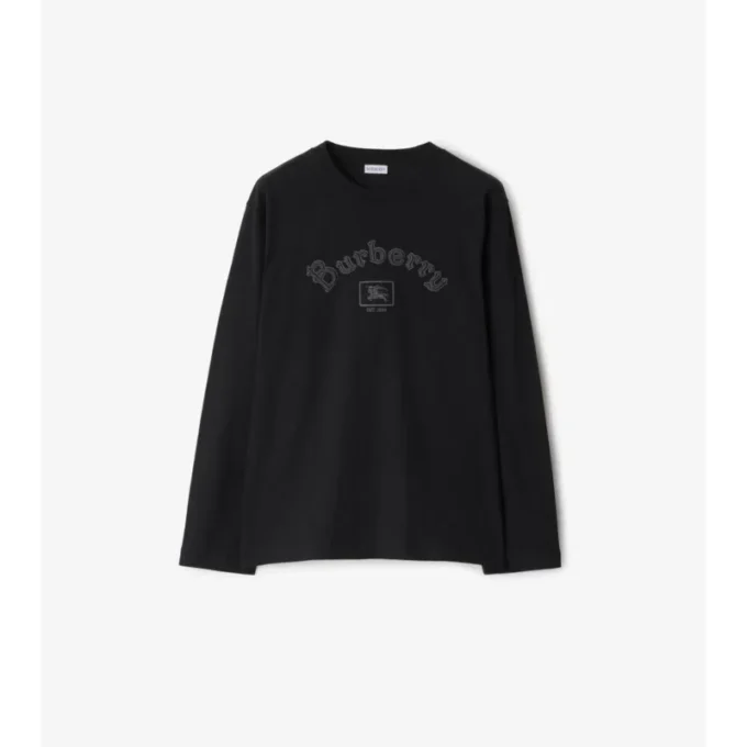 Tricou din bumbac cu mâneci lungi și logo gotic