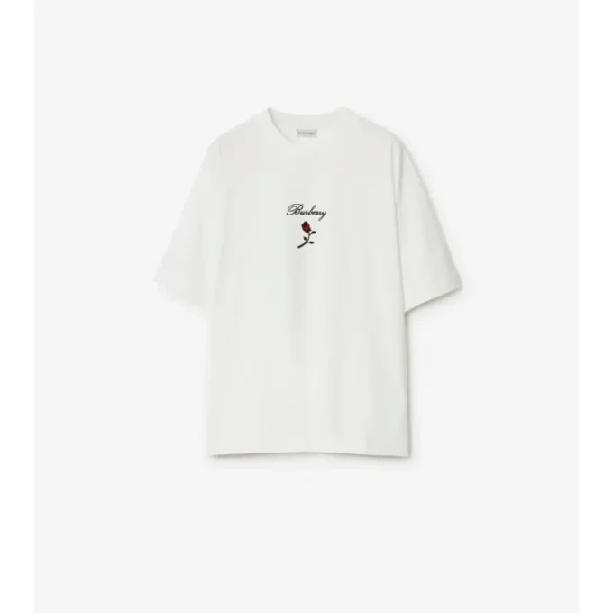 Tricou din bumbac cu trandafiri
