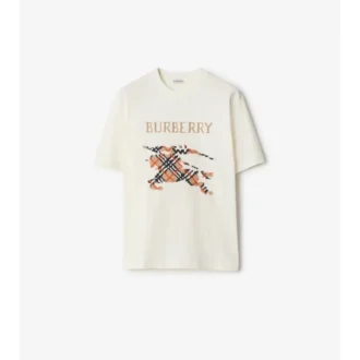 Tricou din bumbac EKD cu broderie în cruciulițe