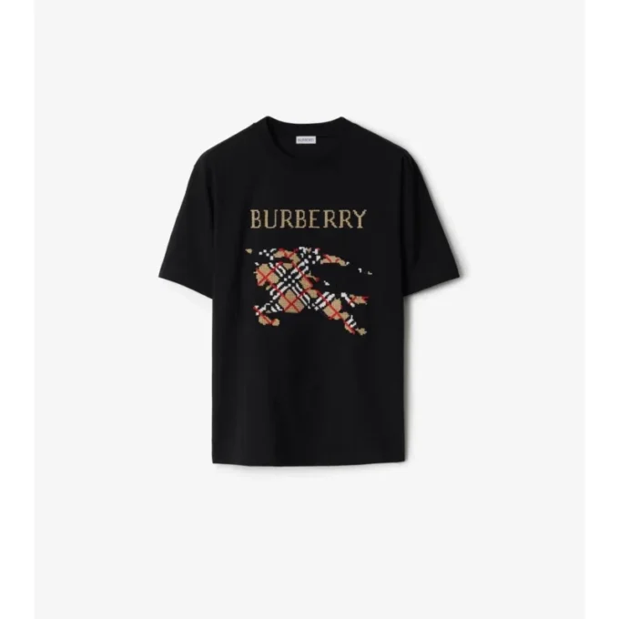 Tricou din bumbac EKD cu broderie în cruciulițe