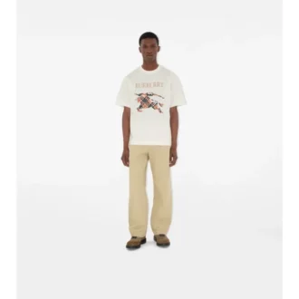 Tricou din bumbac EKD cu broderie în cruciulițe