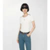 Tricou din bumbac elastic cu borduri în carouri Tricou din bumbac elastic cu borduri în carouri