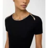 Tricou din bumbac elastic cu borduri în carouri Tricou din bumbac elastic cu borduri în carouri