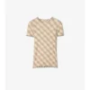 Tricou din bumbac elastic cu imprimeu în carouri Tricou din bumbac elastic cu imprimeu în carouri