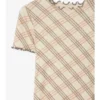 Tricou din bumbac elastic cu imprimeu în carouri Tricou din bumbac elastic cu imprimeu în carouri