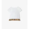 Tricou din bumbac elastic cu volane în carouri Tricou din bumbac elastic cu volane în carouri