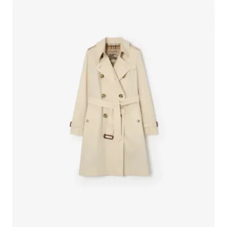 Tropical Gabardine Kensington Trench Coat, de lungime medie