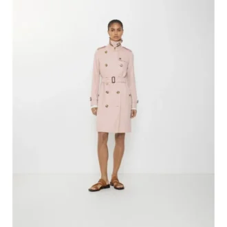 Tropical Gabardine Kensington Trench Coat, de lungime medie