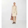 Tropical Gabardine Kensington Trench Coat, de lungime medie