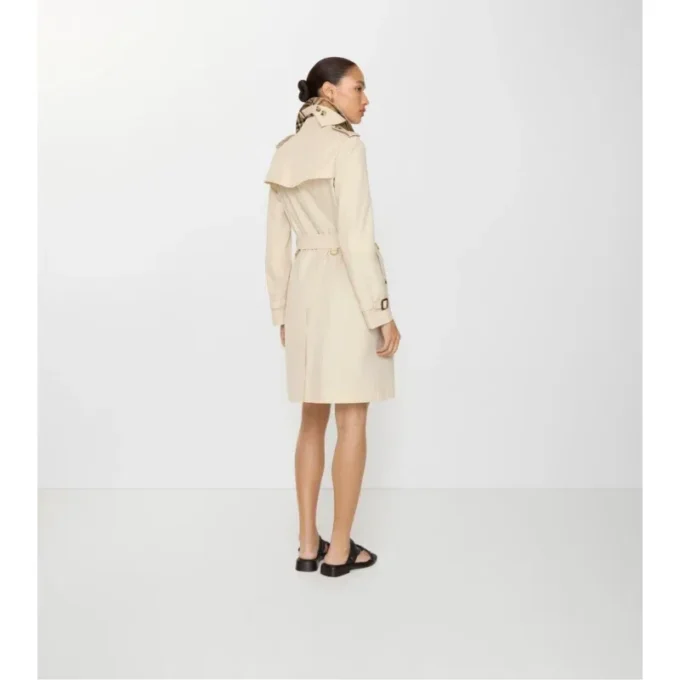 Tropical Gabardine Kensington Trench Coat, de lungime medie