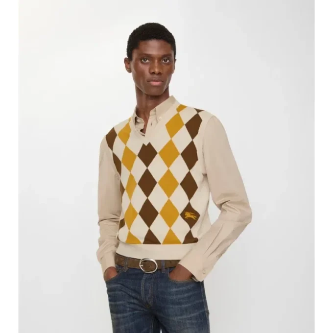 Vestă din lână cu model Argyle Vestă din lână cu model Argyle