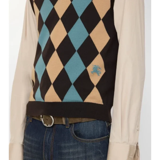 Vestă din lână cu model Argyle Vestă din lână cu model Argyle